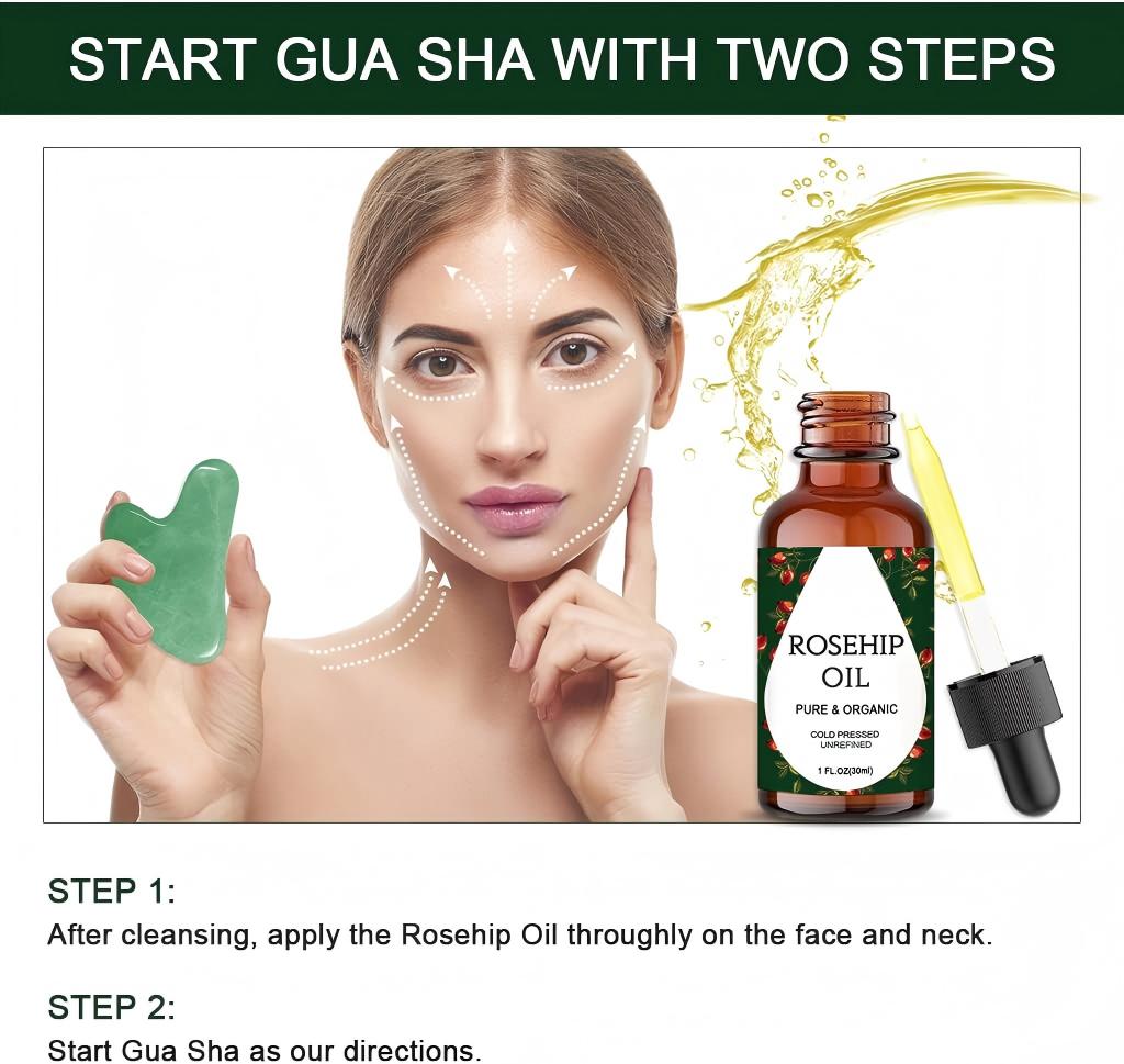 Massage Tools & Rosehip Oil in One Set