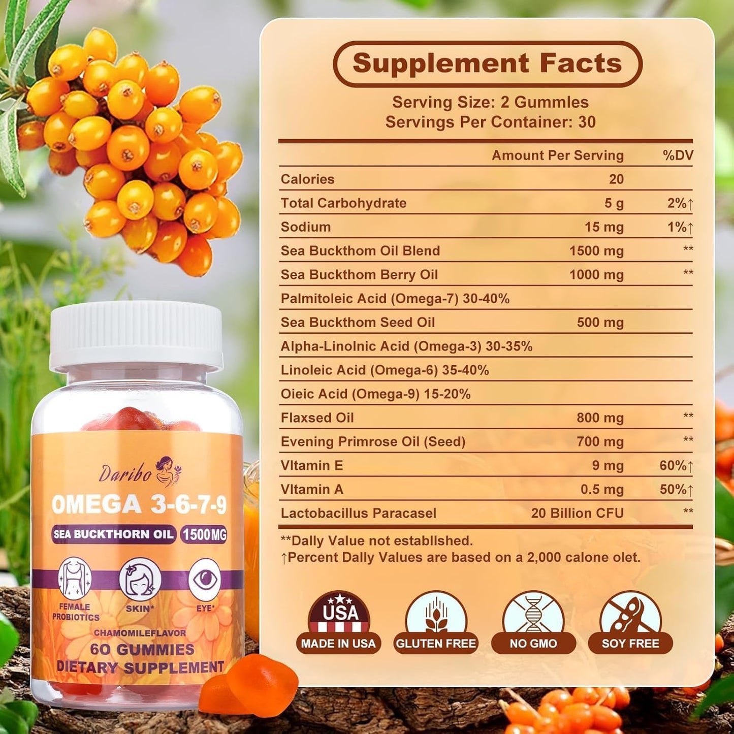 Omega 3 6 7 9 Gummies for Women