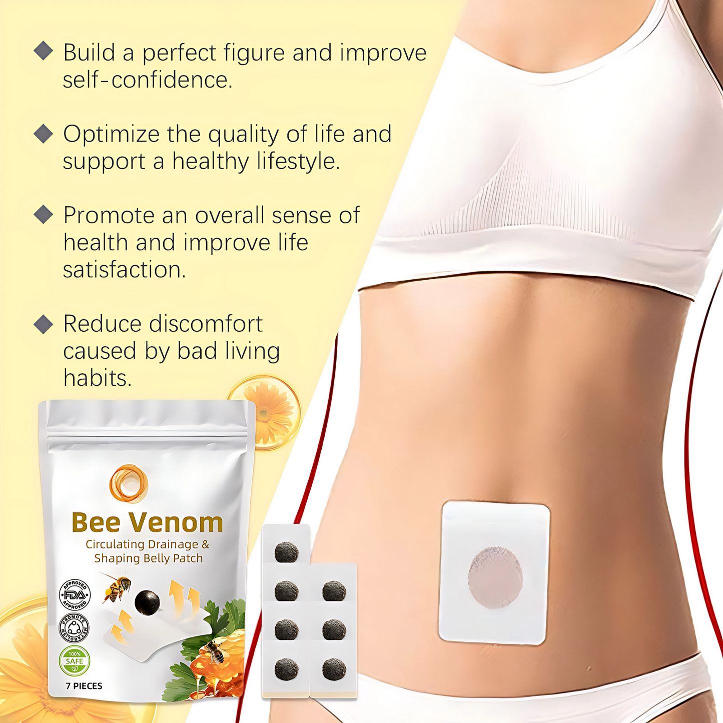 Bee venom body shaping patch