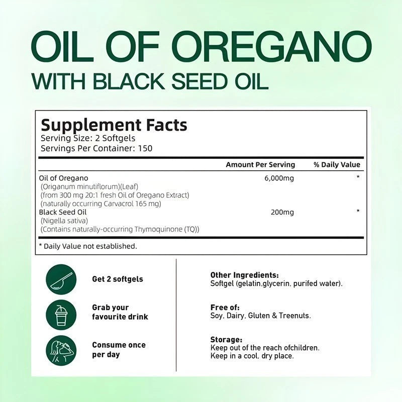 Oil of Oregano with Black Seed Oil 6000mg