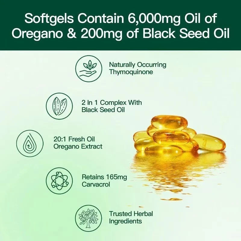 Oil of Oregano with Black Seed Oil 6000mg