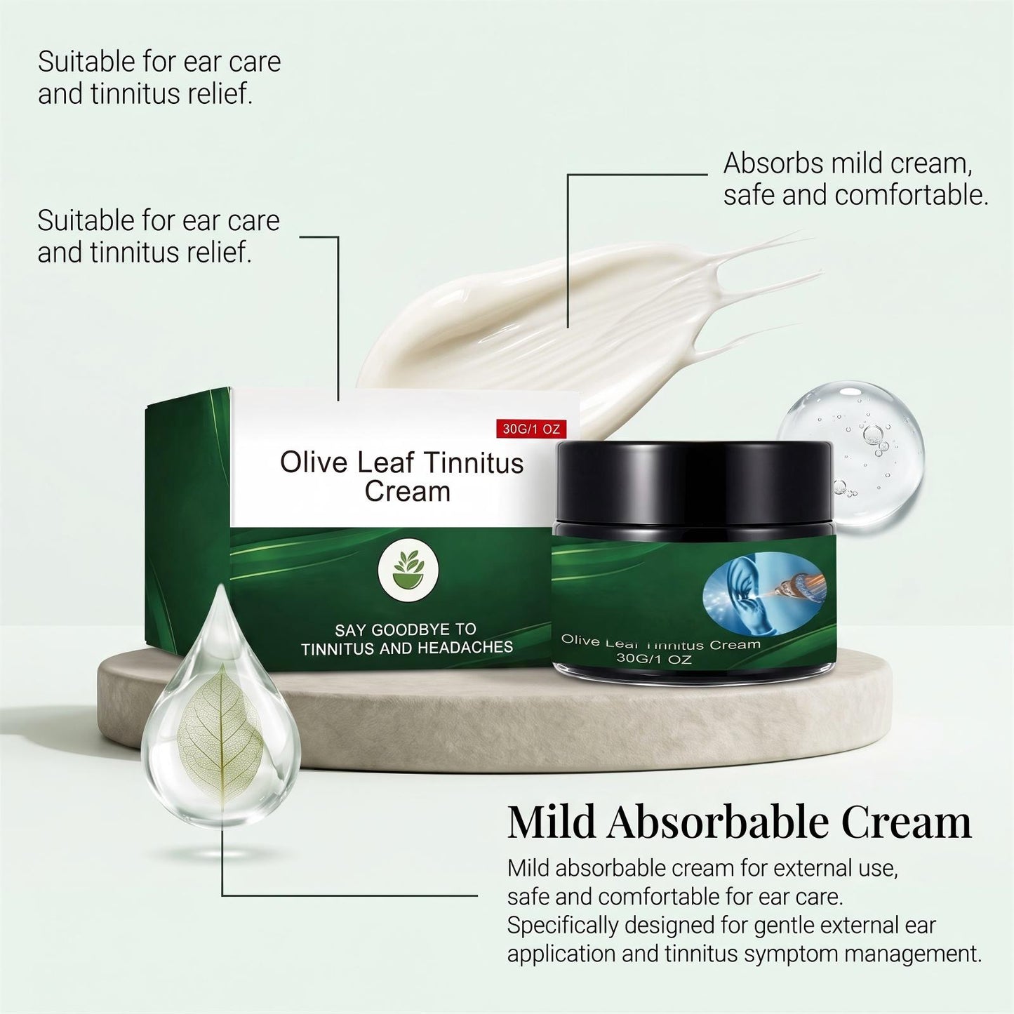 Olive Leaf Ear Care Cream